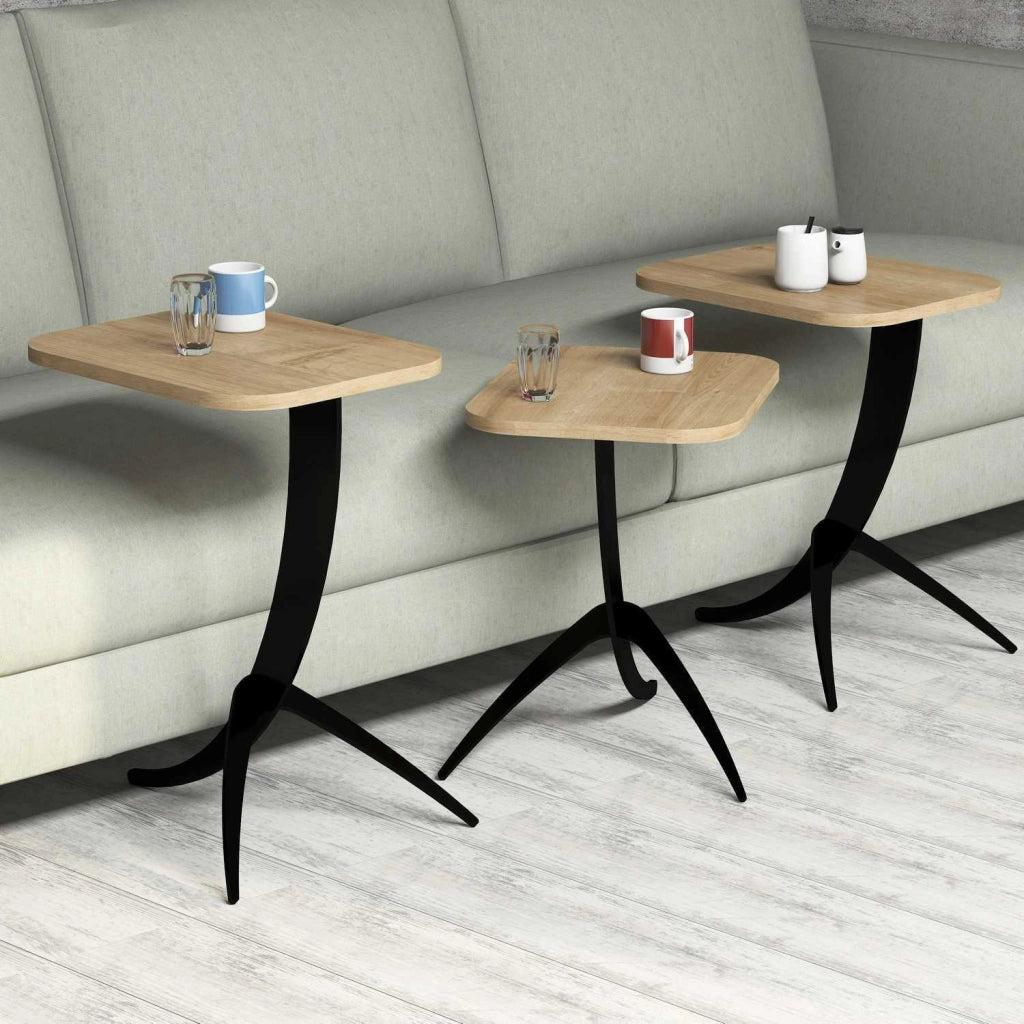Cetara, Tavolino da Salotto Forma Rettangolare, 35x60x45h cm Marrone Rovere