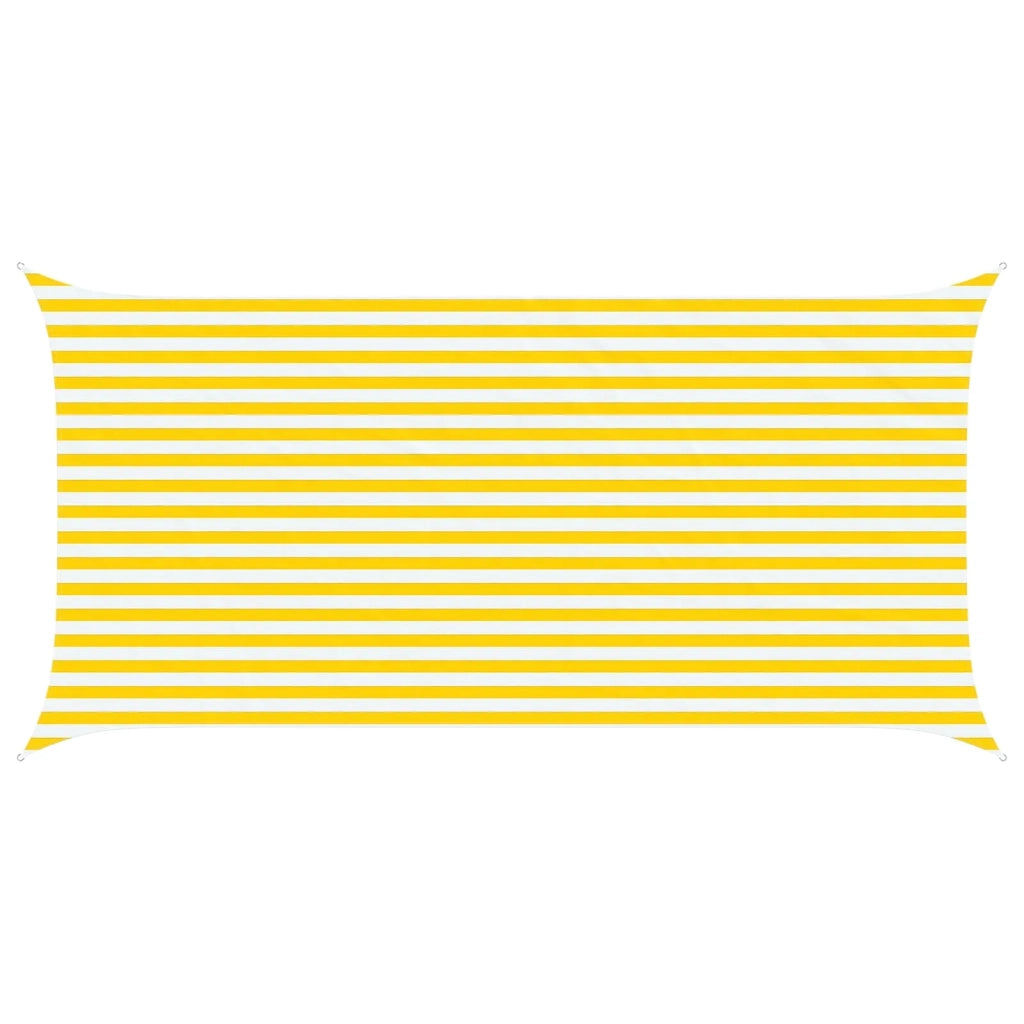 Vela da ombra solare-Telo Ombra-Vela Ombreggiante-Parasole a Vela Giallo e Bianco 5 x 2,5 m
