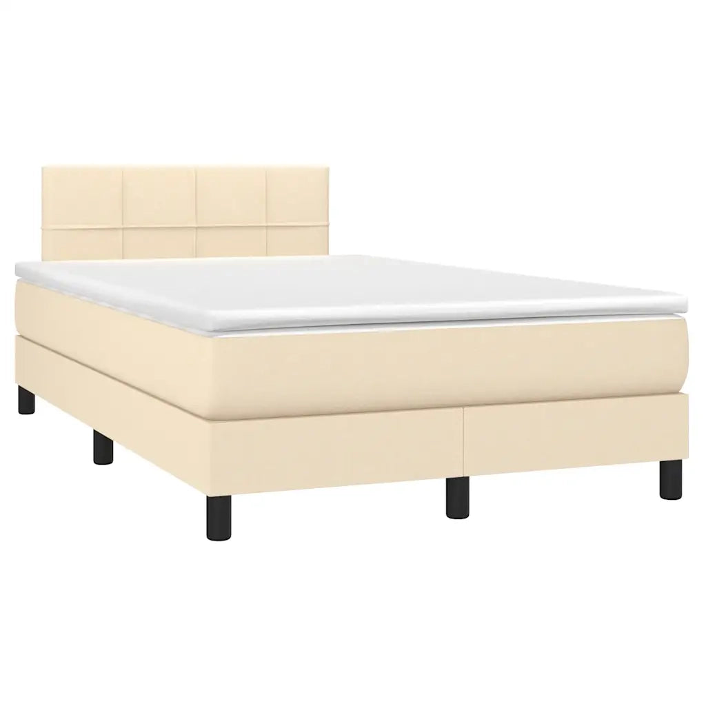 Giroletto a Molle con Materasso Crema 120x200 cm in Tessuto
