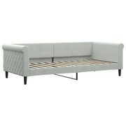 Letto singolo | Letto per adulti | Letto da Giorno Grigio Chiaro 90x200 cm in Velluto