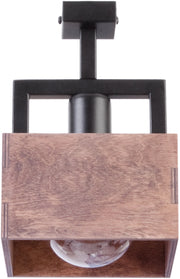 Plafoniera loft Dakota legno scuro 1xE27 Sigma Lighting