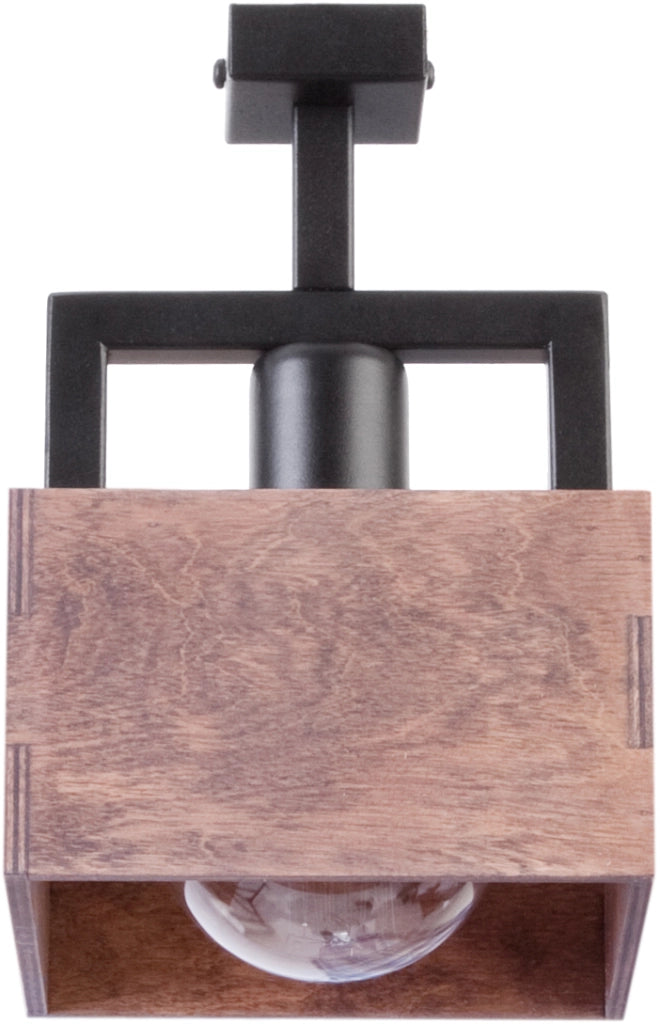 Plafoniera loft Dakota legno scuro 1xE27 Sigma Lighting