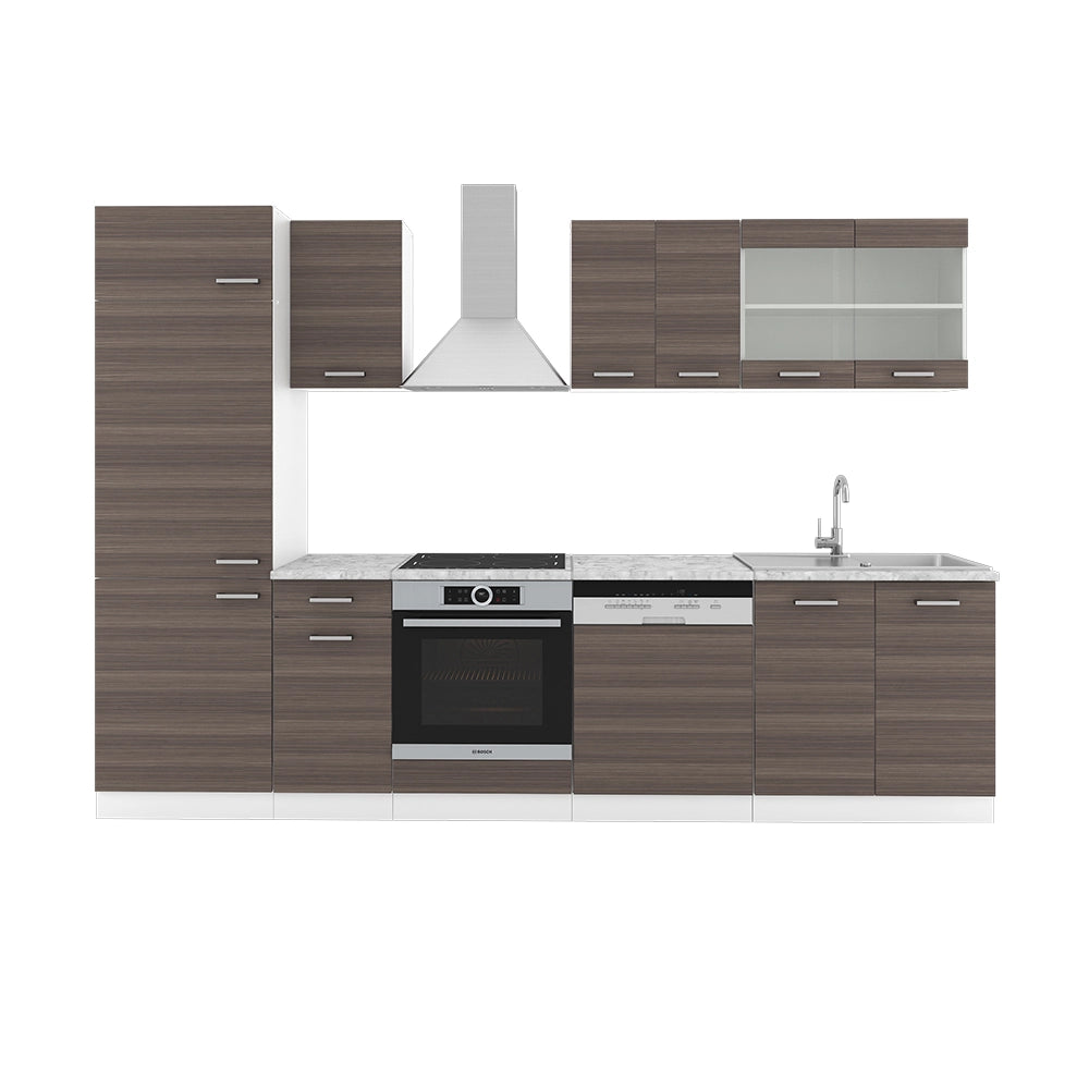 Vicco Cucina componibile Grigio prezioso/bianco 300 cm , PL Marmo