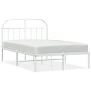 Letto matrimoniale | Letto per adulti | Giroletto con Testiera Metallo Bianco 120x190 cm