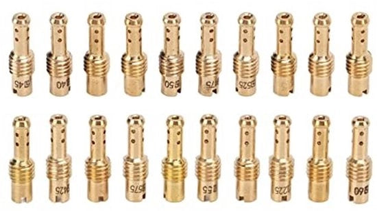 Carburatore di Sostituzione con Piloti Lenti di Alta Qualità - 20 Pezzi - 12,5-60 mm - Ampia Compatibilità - Materiale Metallico - Piloti Lenti Puri e Puliti