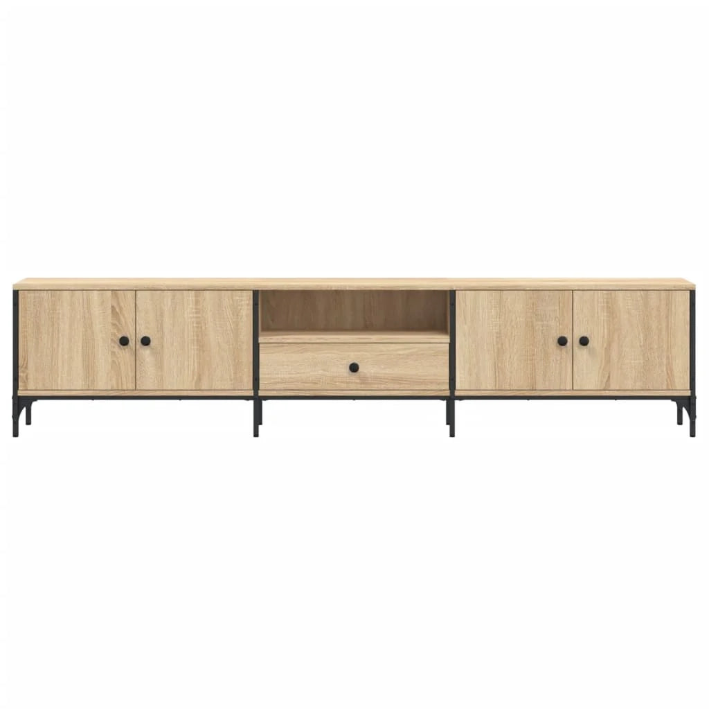 Mobile TV multimediale scaffale TV credenza mobile TV sala da pranzo soggiorno camera da letto con cassetto rovere Sonoma 200 x 25 x 44 cm legno ingegnerizzato marrone 02_0028519