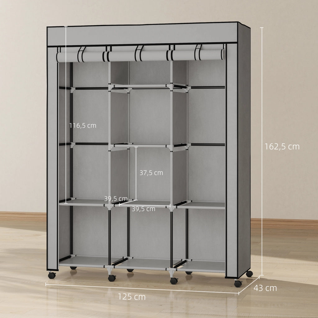 Armadio Guardaroba ¨C zephmum ¨C Grigio 90x51x200
