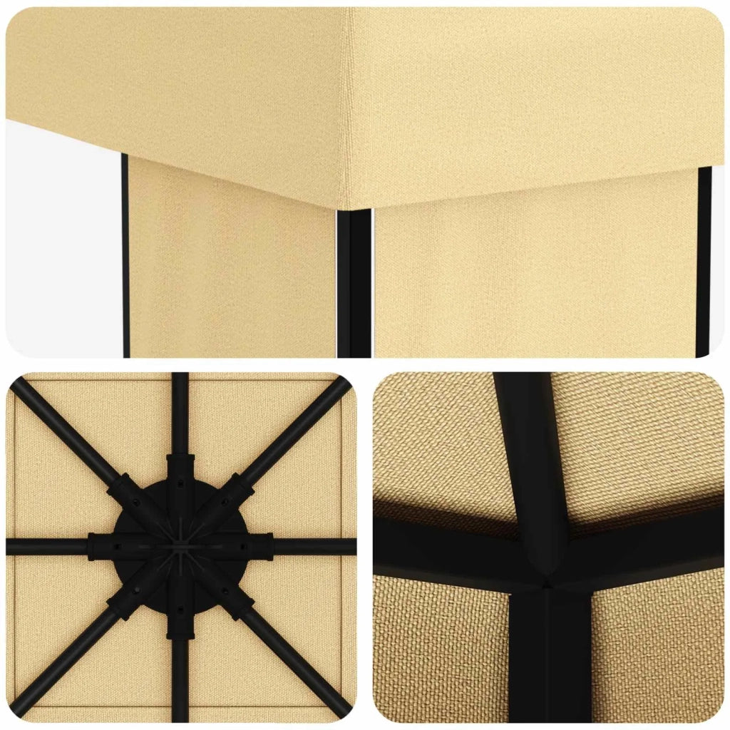 Gazebo 4 × 3 m Crema Poliestere e Acciaio 190 gsm