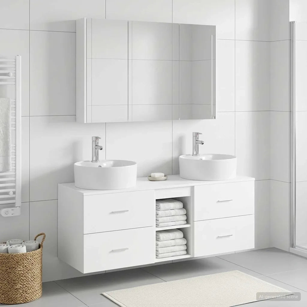 Set di mobili per il bagno 4 pcs Bianco 3406903