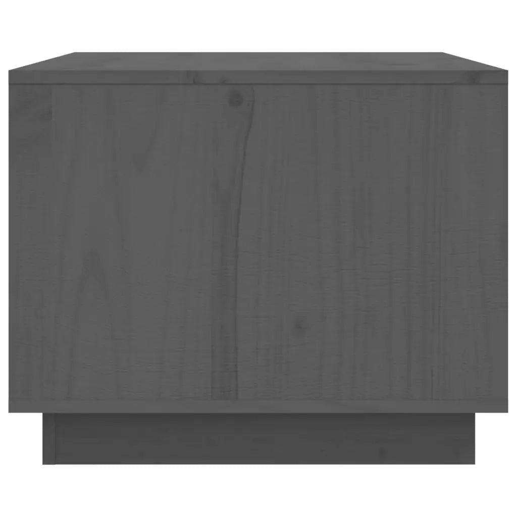 Tavolino da Salotto Grigio 80x50x40 cm Legno Massello di Pino 814421