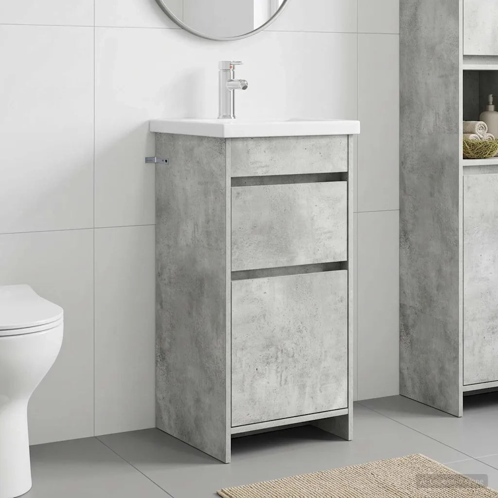 Mobile da bagno con lavabo Grigio Cemento 42 x 40 x 84,5 cm 890723