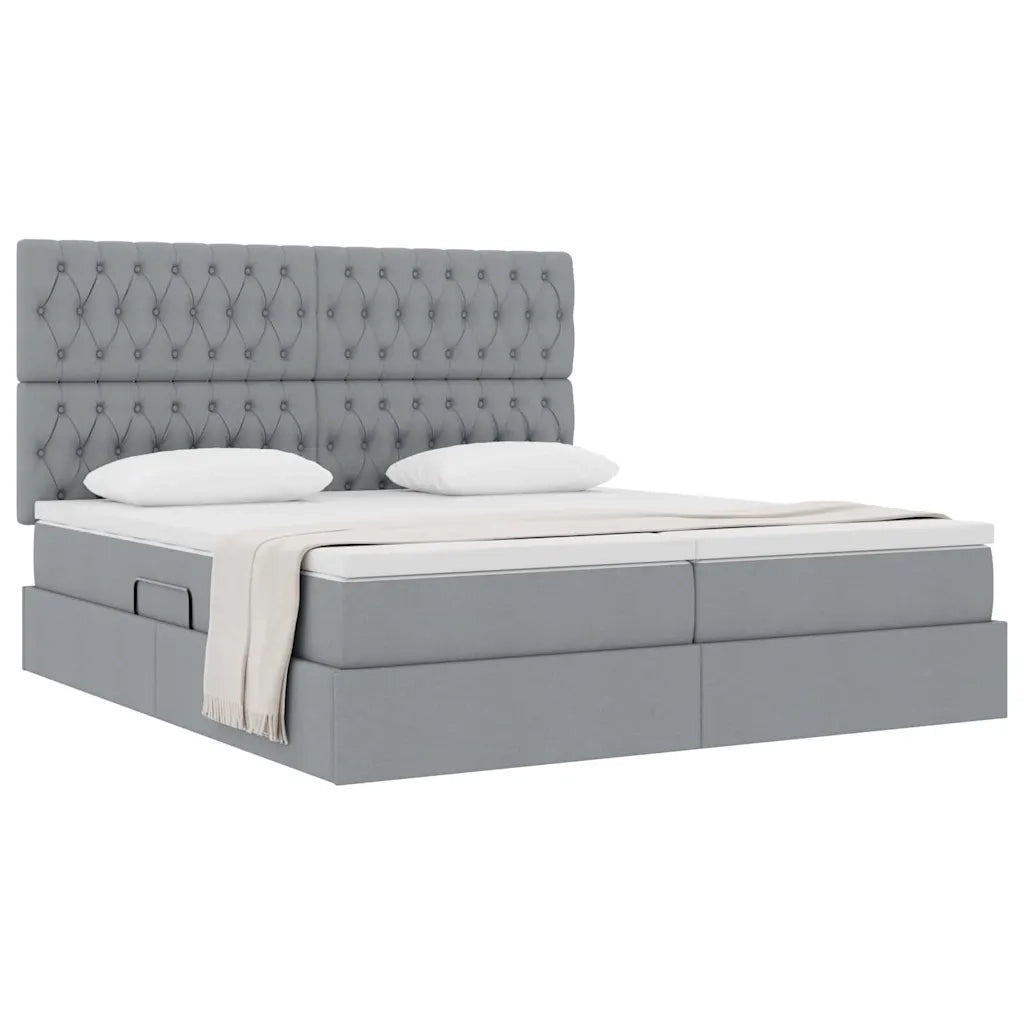 Letto con Contenitore Grigio Chiaro 180 x 200 cm Tessuto