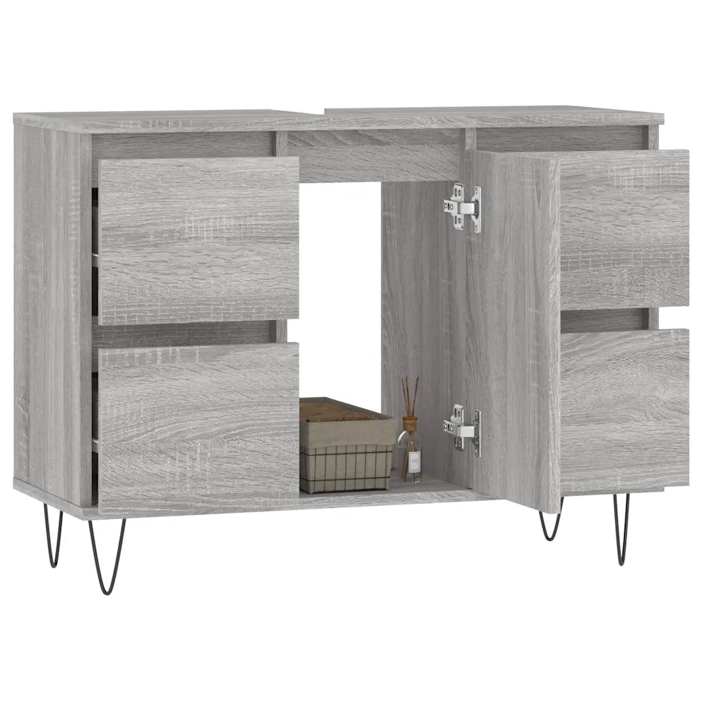 Mobile da Bagno | Armadio da bagno Grigio Sonoma 80x33x60 cm in Legno Multistrato