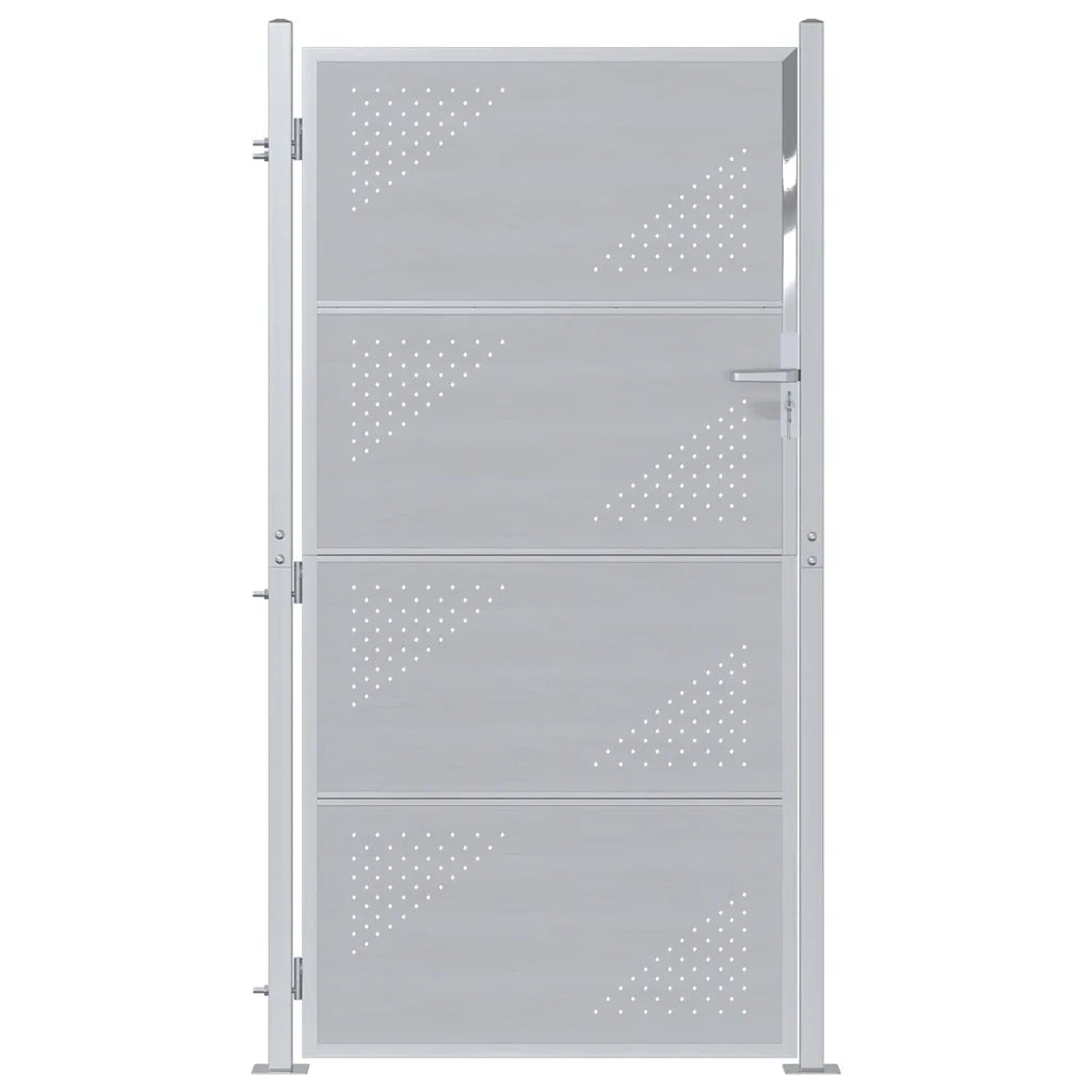 Cancello da giardino Argento 96 x 200 cm Acciaio inossidabile 3402589