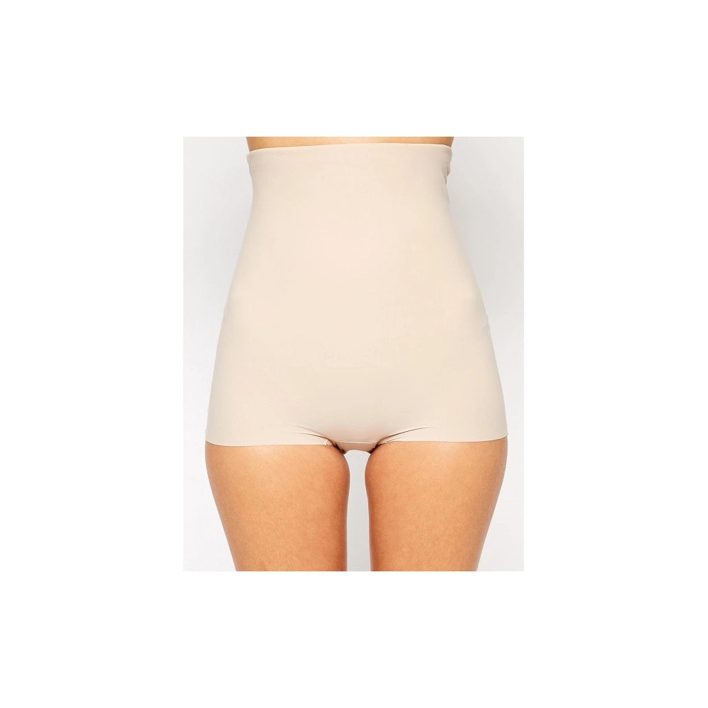 Trade Shop - Pantaloncino Guaina Contenitiva Vita Alta Snellente Modellante Push Up - Panna Naturale   Xl