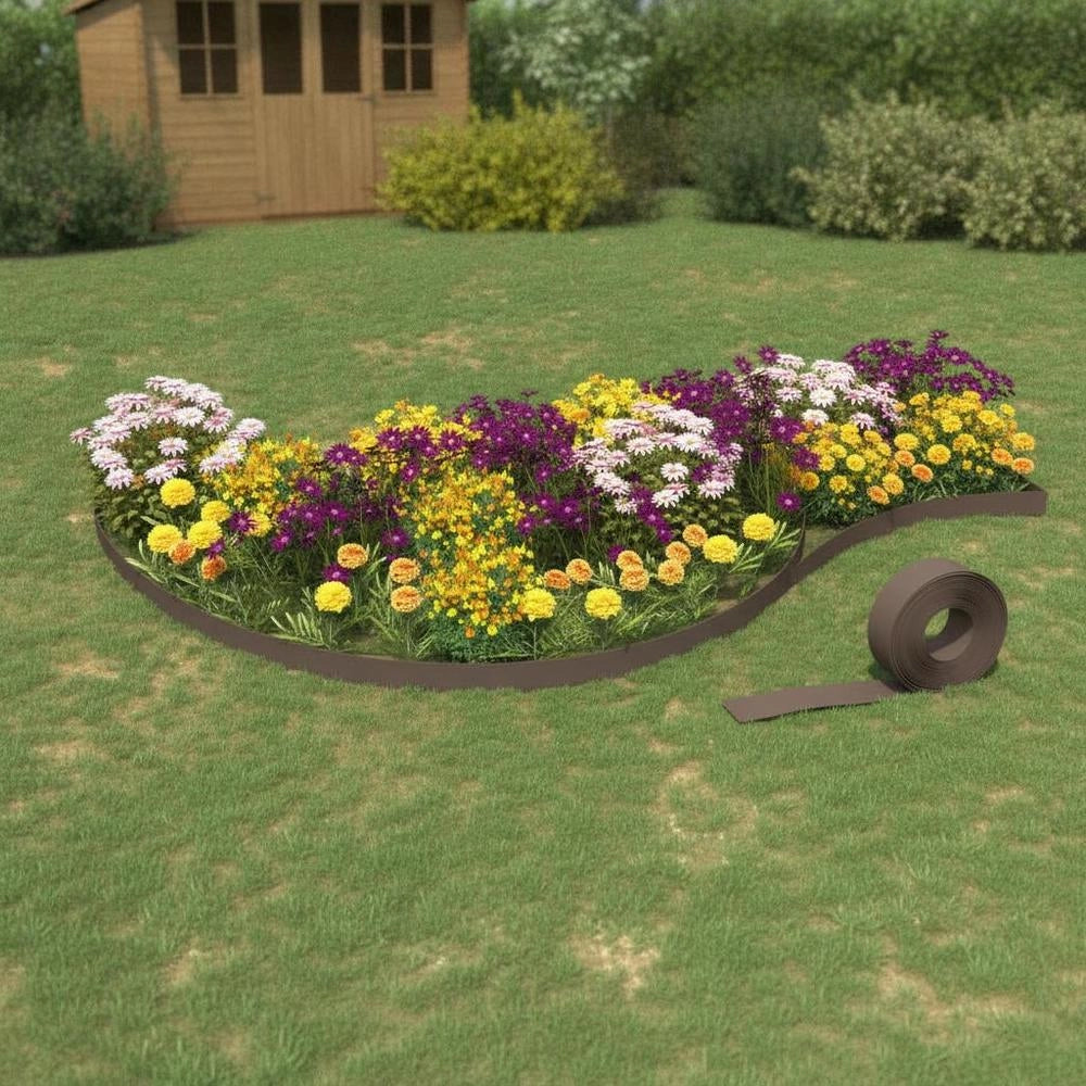 Brown Lawn Edging, 10 M X 20 Cm, Polyethylene