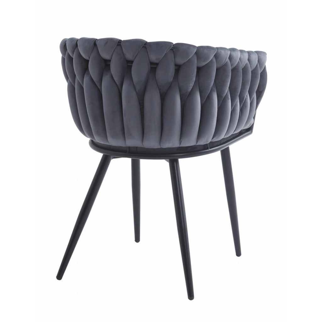 Set di 2 sedie poltroncina Orion in velluto grigio scuro