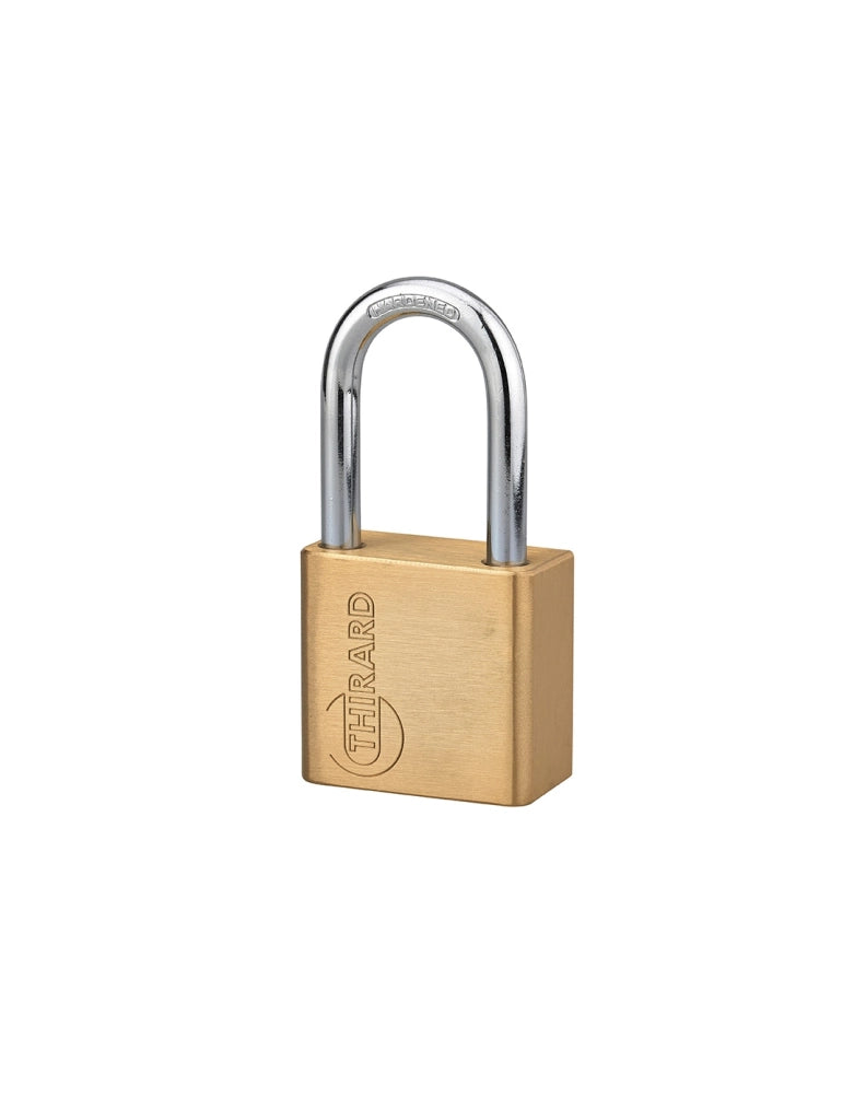 Lucchetto 407 CP arco acciaio 40mm per cilindro europeo non incluso, ottone, da esterno, waterproof - THIRARD