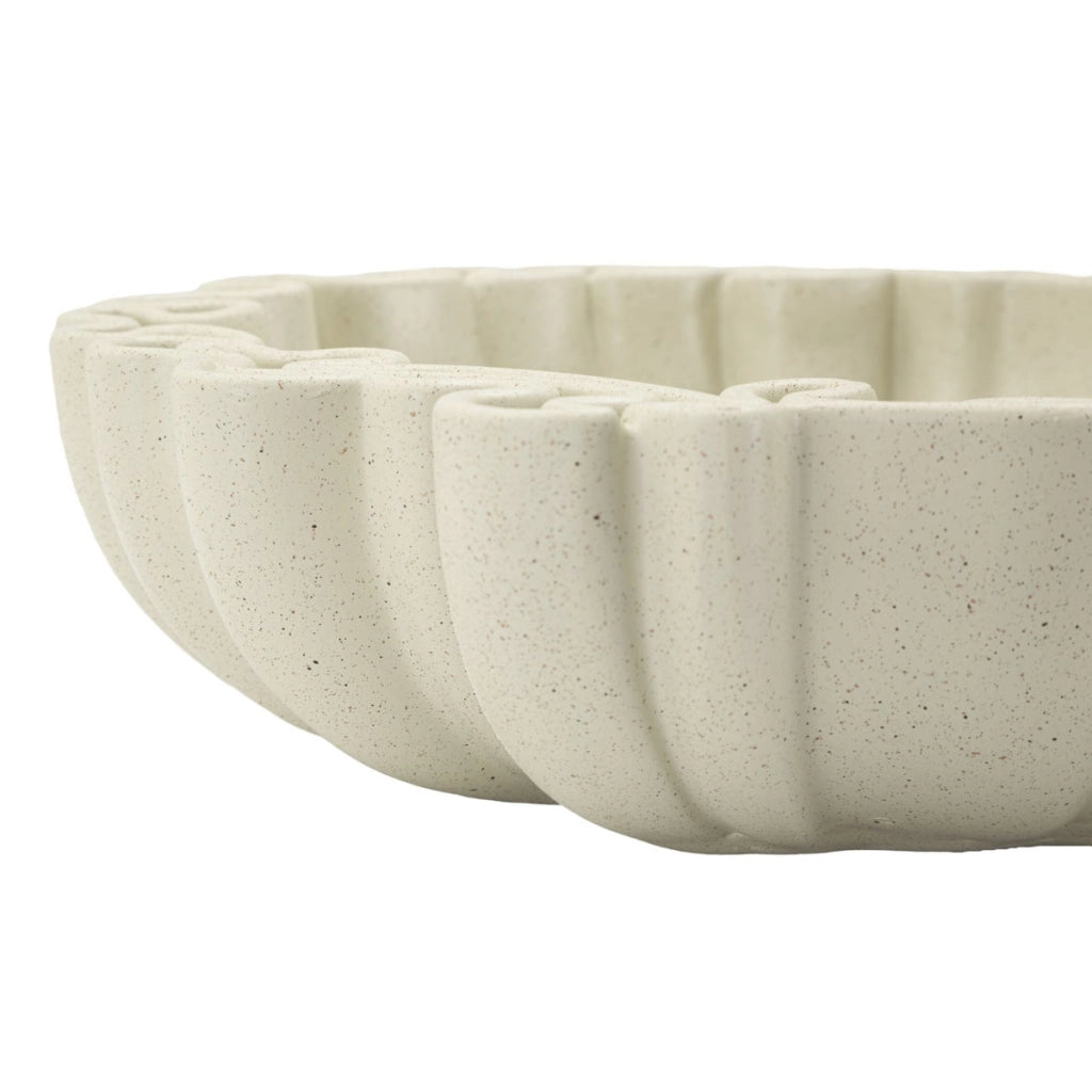Vassoio decorativo Stons piccolo in poliresina color crema