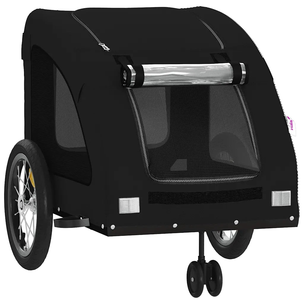 Rimorchio da Bici per Animali Nero Oxford e Ferro CFW4467630