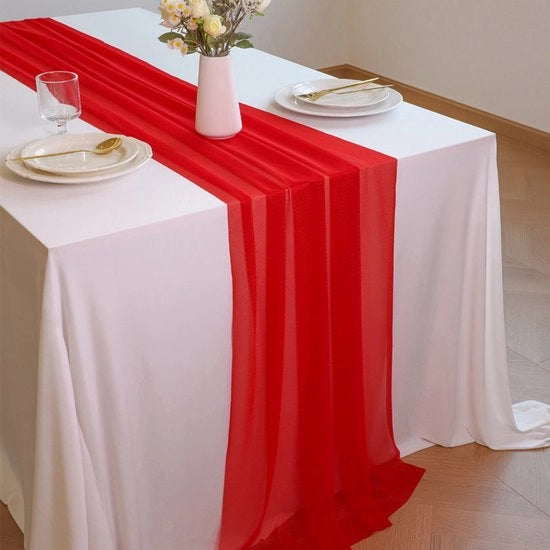 Telaio da tavolo trasparente - 75x600cm - Telaio da tavolo romantico - Decorazione da tavola in stile bohemien - Adatto per matrimoni, feste, docce di nozze, compleanni