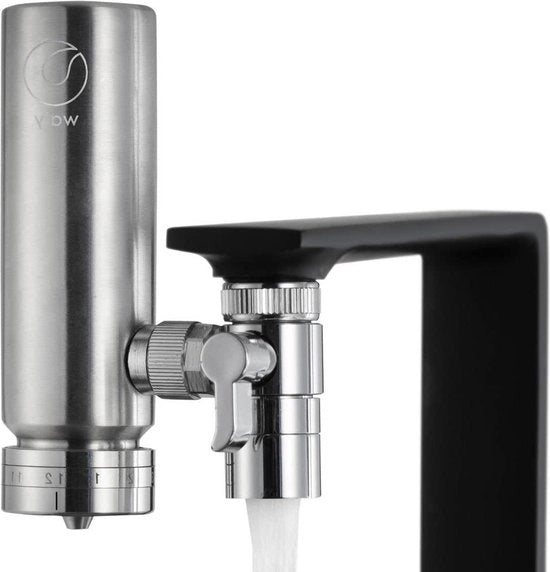 Filtro acqua per rubinetto - 100% acciaio inossidabile - migliora il sapore dell'acqua - riduce cloro, microplastica e metalli pesanti - filtro acqua per rubinetto inclusa