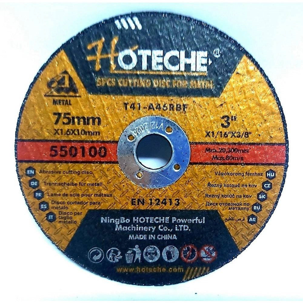 Trade Shop - Set 5 Pezzi Disco Abrasivo Da Taglio Ferro 75mm 1.6 X 10 Mm Ultra Sottile 550100 -