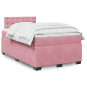 vidaXL Giroletto a Molle con Materasso Rosa 120x200 cm in Velluto