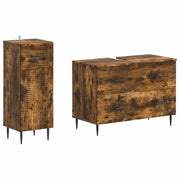 Set di Armadi da Bagno da 2 Pezzi HAARLEM Rovere Fumo 3417698