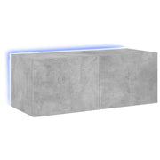 Mobile TV multimediale scaffale TV credenza mobile TV sala da pranzo soggiorno camera da letto montaggio a parete con luci LED 80 x 35 x 31 cm grigio 02_0027925