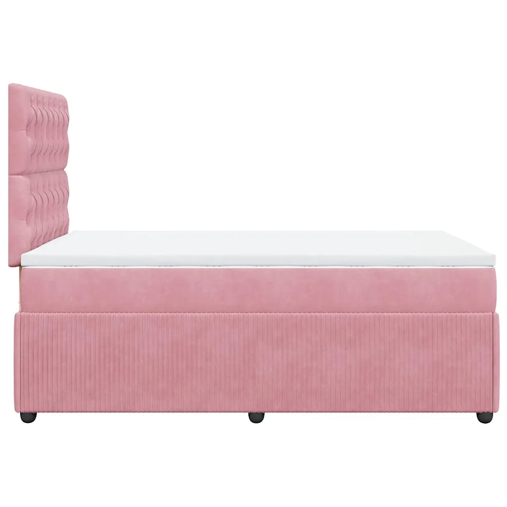 Giroletto a Molle con Materasso Rosa 120x200 cm in Velluto 3292321
