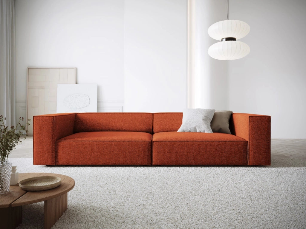 Cosmopolitan Design - Divano "Arendal" 4 posti in ciniglia terracotta 