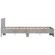 vidaXL Giroletto con Testiera e LED Grigio Cemento 135x190 cm