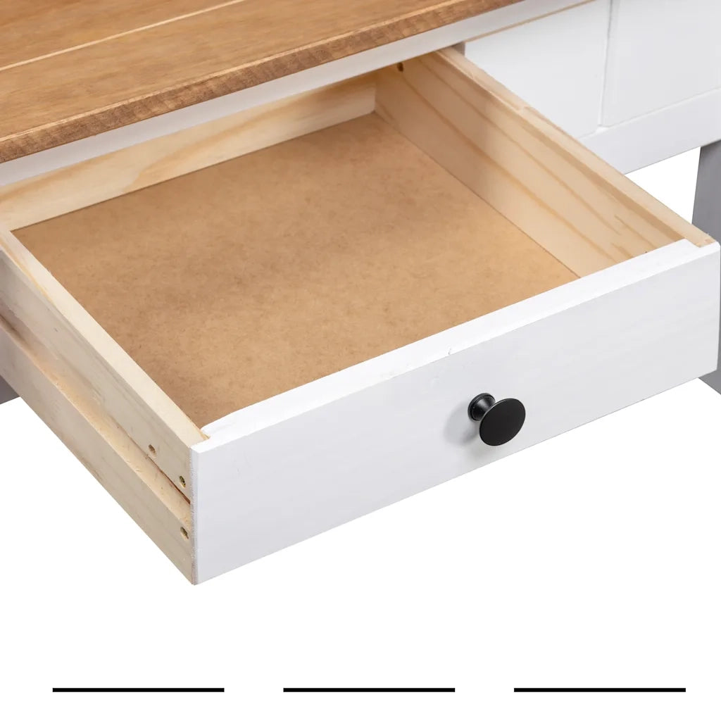Tavolino da CaffÃ¨ Bianco 100x60x45cm Pino Massello Panama Range cod mxl 25226