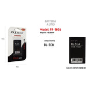 Trade Shop - Batteria Litio Compatibile Con Bl-5ca 1020mah Smartphone Cellulare Maxtech Pa-t036 -