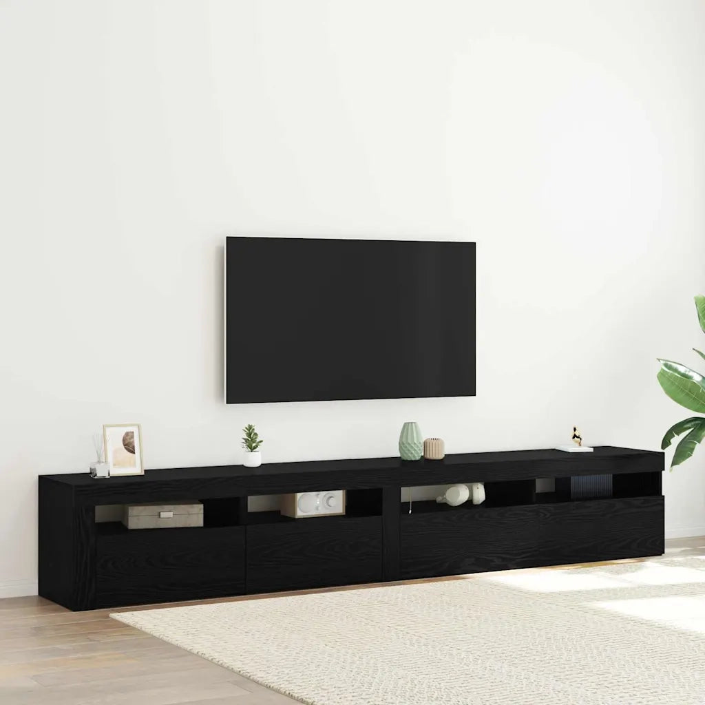Mobile TV 2 pz | Armadietto TV | Mobile Porta TV Rovere Nero 240 x 35 x 40 cm Legno multistrato