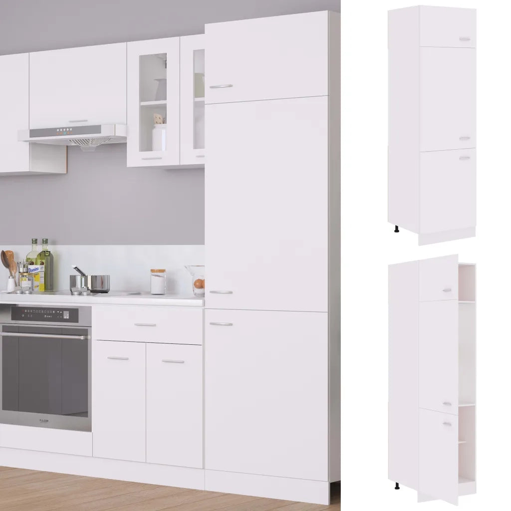 Mobile per Frigo “Lyon” Bianco 60x57x207 cm Legno Multistrato 802538