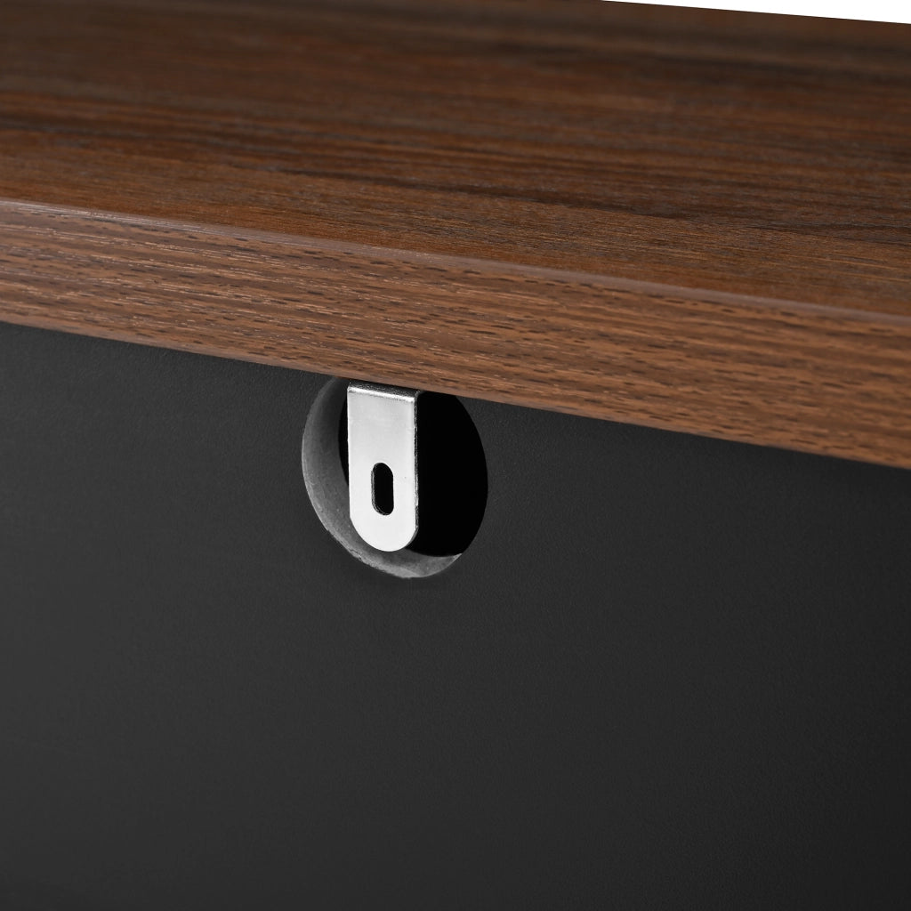 Sideboard 160x35x76 cm con 3 cassetti e 4 ante in MDF nero