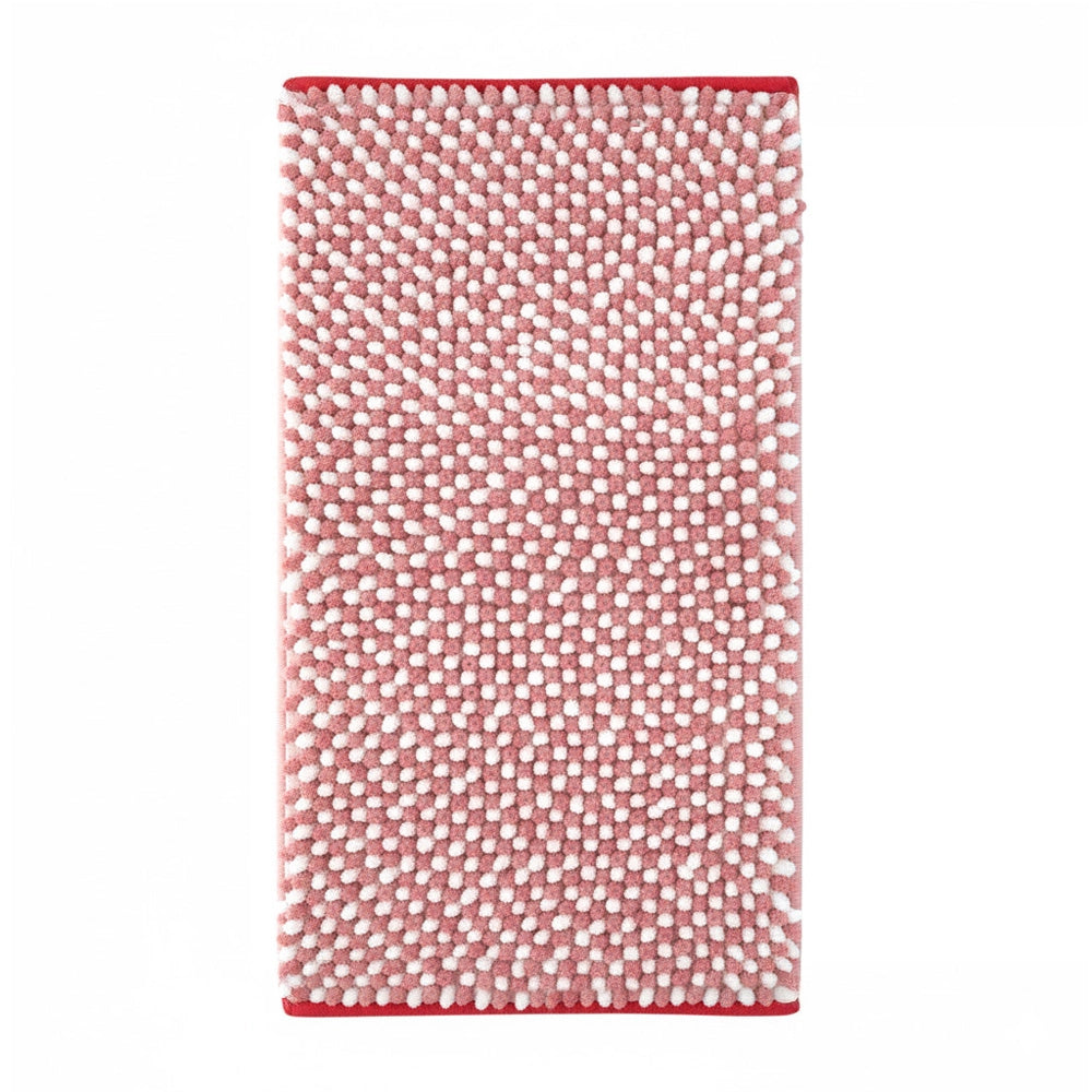 Tappeto bagno in ciniglia rosa super soft 50x80 cm con retro antiscivolo Marea