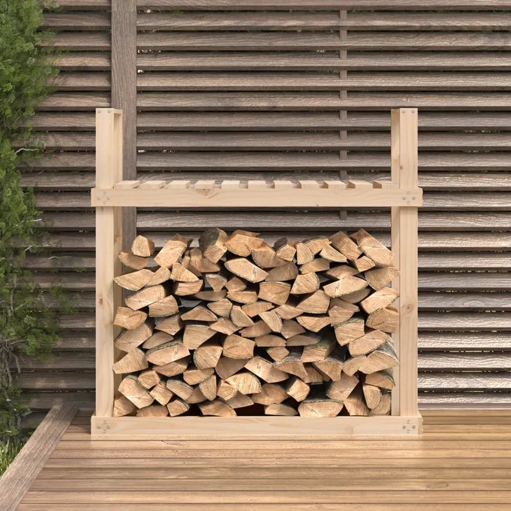 Portalegna-Scaffale per Legna 110x35x108,5 cm in Legno Massello di Pino