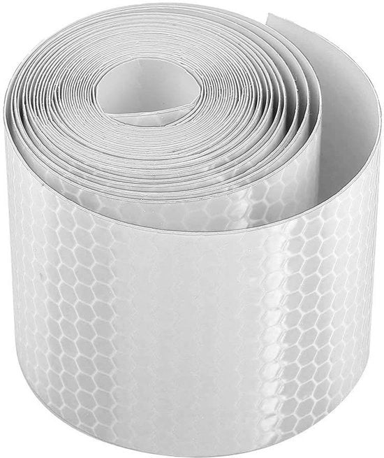 Tessuto Riflettente con Alta Visibilità - Adesivo Riflettente - Nastro di Sicurezza - Duraturo - Adatto per Diversi Materiali - 5 Cm x 300 Cm - Nastro Riflettente