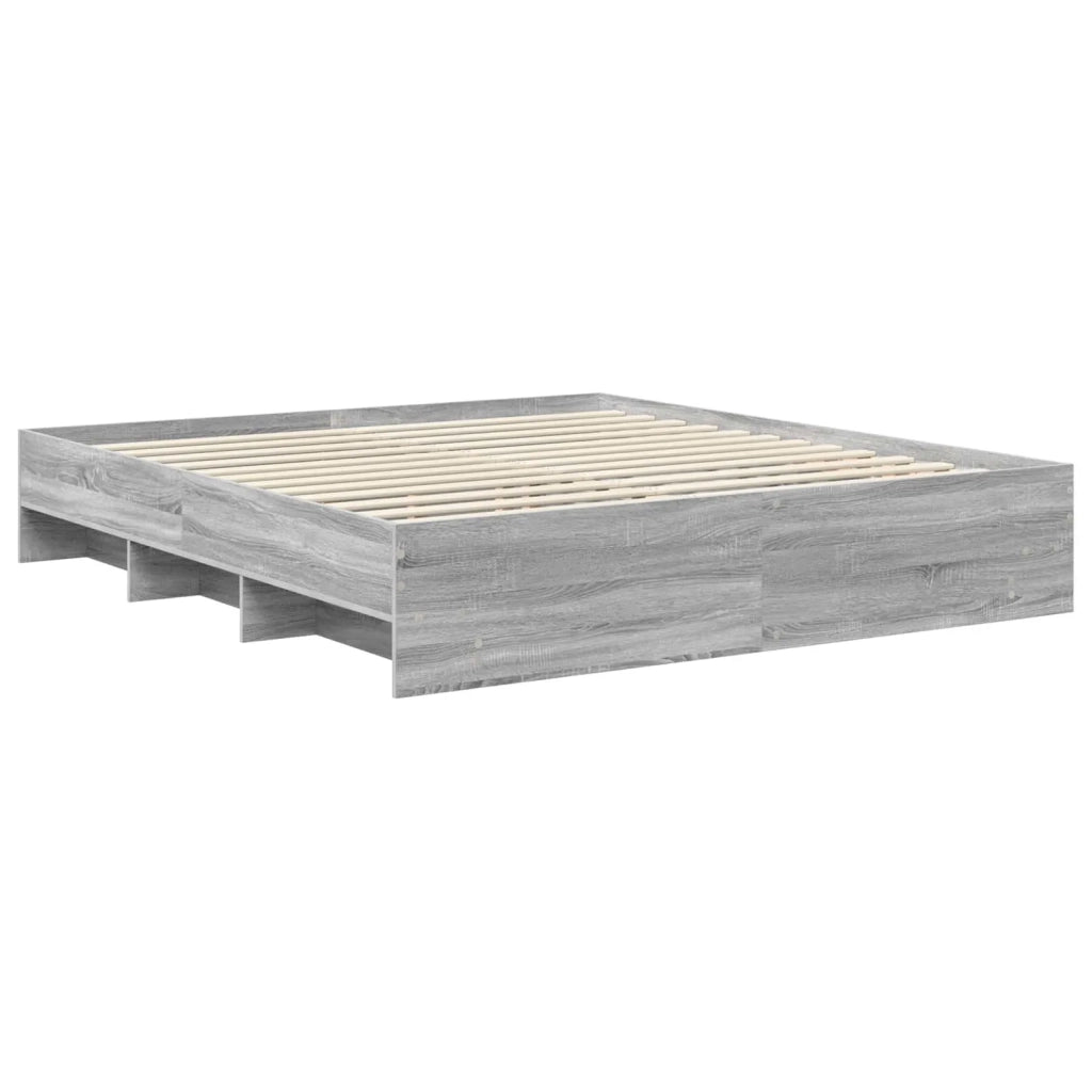 Struttura del letto con testiera Grigio Sonoma 200 x 200 cm
