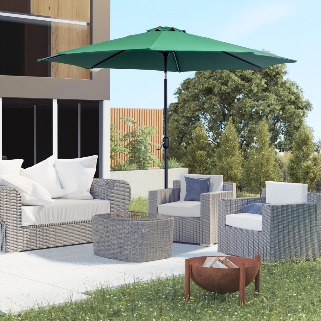 Ombrellone da Giardino Inclinabile ¨C Zephmum ¨C Verde 3x2.5 m Metallo Poliestere