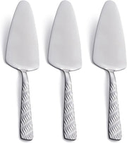 Set di 3 spatole per torta in acciaio inox con manico argentato