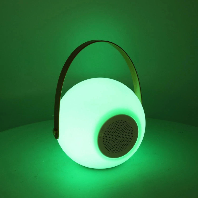 Lampada led plastica ricaricabile multicolor musica tondo cm ø20h20