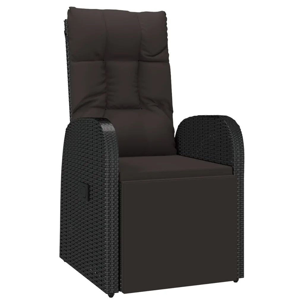 Set Mobili da Giardino 2 pz Nero Polyrattan e Acciaio 3157661