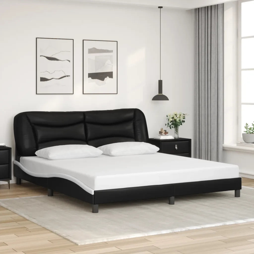 Giroletto con LED senza Materasso Hvar Nero e Bianco 180x200 cm 3213953