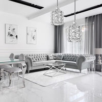 Lampada Da Soffitto Cristallo Argento APP727-1CP