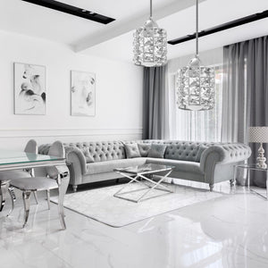 Lampada Da Soffitto Cristallo Argento APP727-1CP