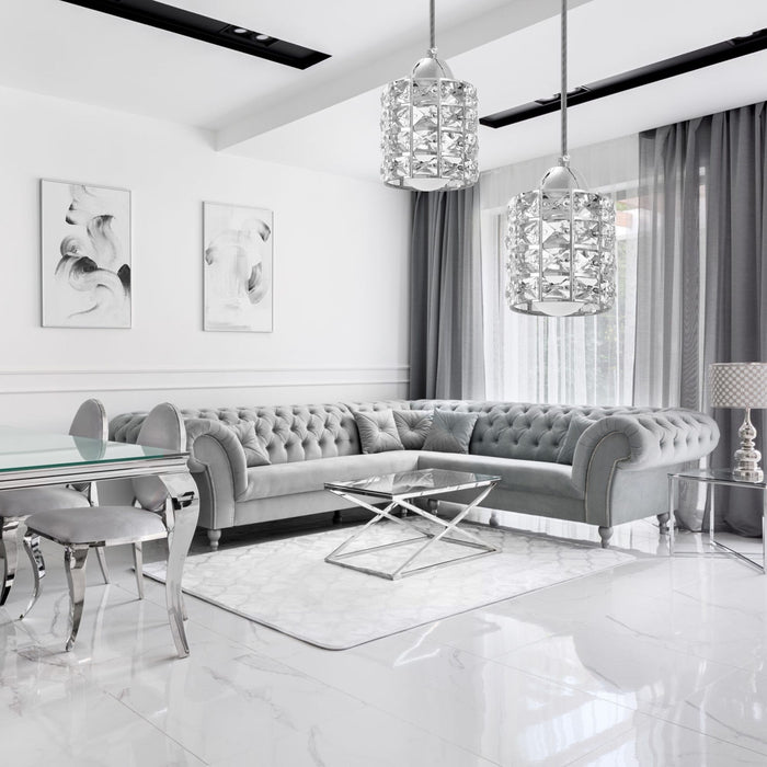 Lampada Da Soffitto Cristallo Argento APP727-1CP